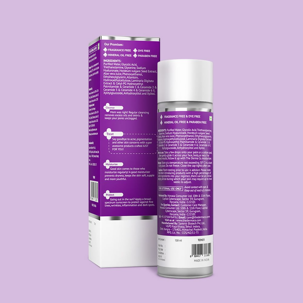 The Derma Co 7% Glycolic Acid Hydrating Toner With Glycolic Acid & Hyaluronic Acid For Gentle Exfoliation - Distacart