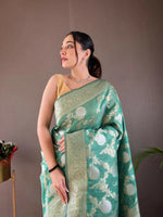 Thumbnail for Preksha Creation Banarasi Soft Silk Women Blue Saree - Distacart