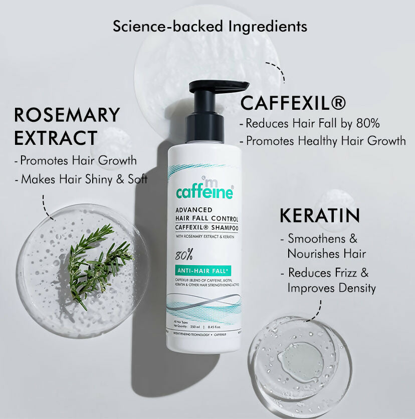 mCaffeine Advanced Hair Fall Control Caffexil Shampoo with Rosemary - Distacart