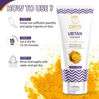 7 Days Ubtan Face Scrub with Turmeric & Walnut - Distacart