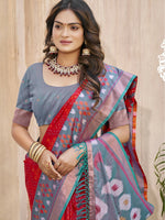Thumbnail for Astita Pochampalli Silk Yellow Saree