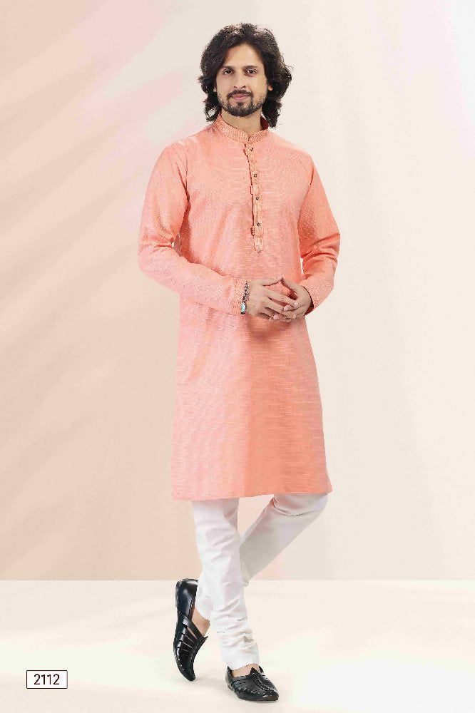 Raivat Ethnic Linen Cotton Pintux Work Kurta Pajama In Pink Colour - Dista