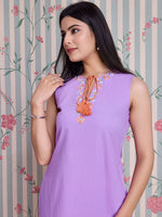 Thumbnail for Ode by House of Pataudi Pure Cotton Straight Kurta with Palazzos - Distacart