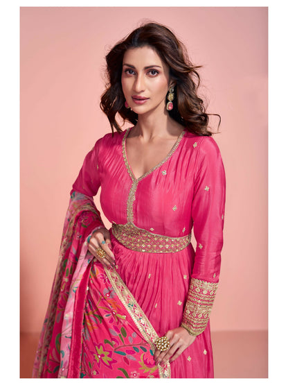 Anaita Yellow Embroidered Silk Anarkali Suits - Distacart
