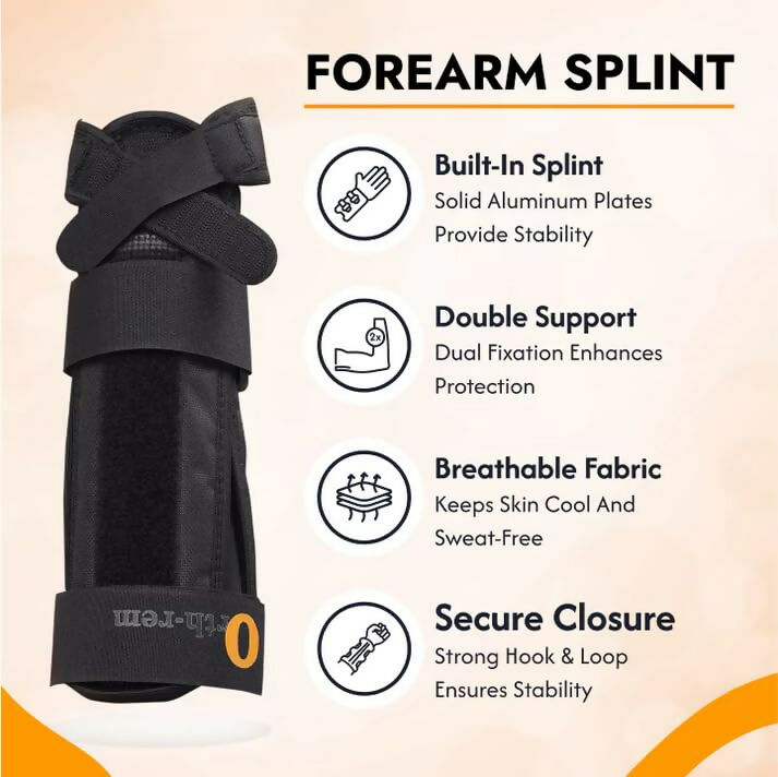 Orth-rem Adjustable Wrist & Forearm Brace with Removable Splint