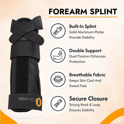 Orth-rem Adjustable Wrist & Forearm Brace with Removable Splint - Distacart