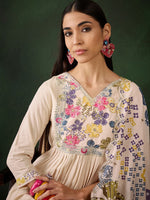 Thumbnail for Sangria Embroidered & Digital Printed Kurta & Trousers with Dupatta
