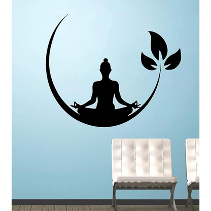 Techgifti Vinyl Religious Meditating Buddha Wall Sticker (117 x 100 cm) - Dista