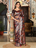 Thumbnail for Astita Maroon Silk Saree