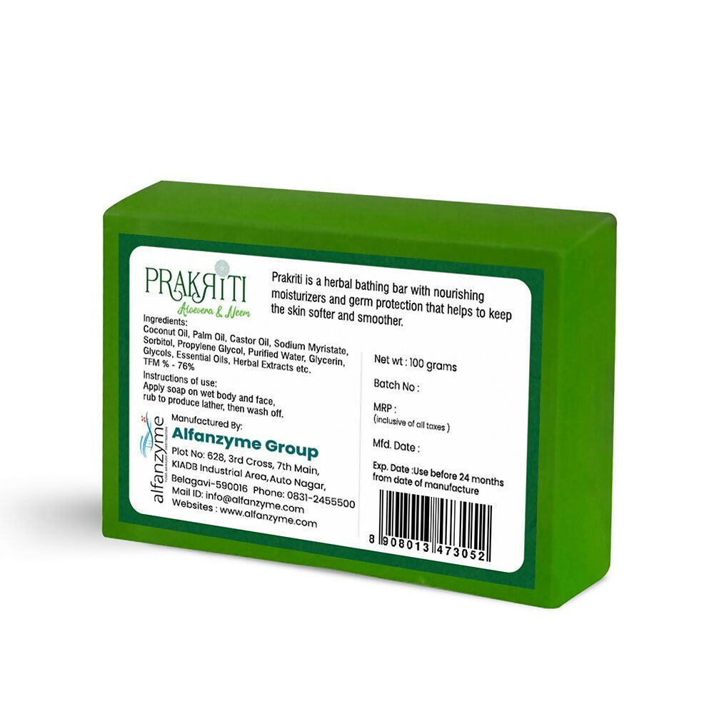 Prakriti Herbal Soap Aloevera and Neem - Distacart
