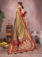 Thumbnail for Aastha Fashion Khaki Kalamkari Silk Weaving Saree - Distacart