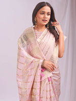 Thumbnail for Astita Organza Peach Saree