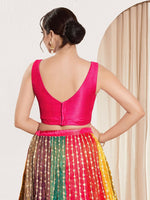 Thumbnail for Joban Fashion Dark Pink Mulberry Silk Padded Blouse With Round Neck Sleeveless