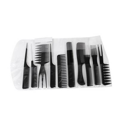Bronson Professional 10 Pcs Combs Set with Multipurpose Styling Comb - Dista