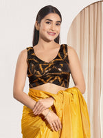 Thumbnail for Joban Fashion Mustard Organza Padded Blouse With Sweetheart Neck Sleeveless