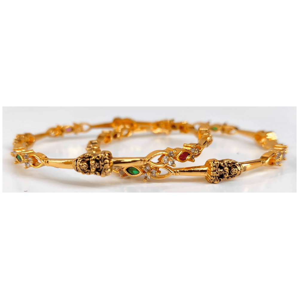 Antique Multicolor Temple bangles - Distacart