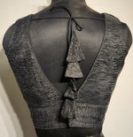 Thumbnail for Kia Fashions Black Crush Tissue Self Design Readymade Blouse - Distacart