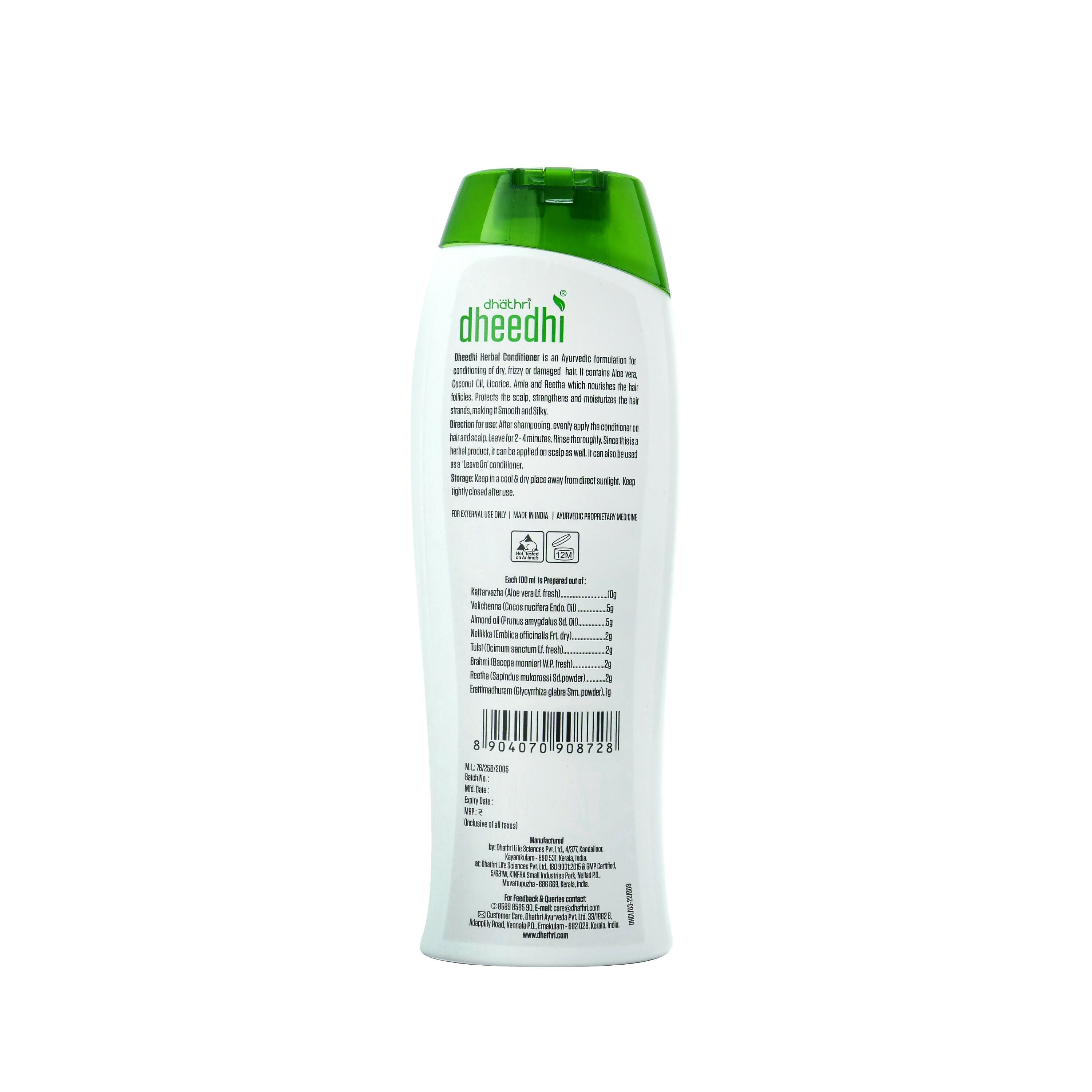 Dhathri Dheedhi Hair Conditioner For Dry Frizzy Hair - Distacart