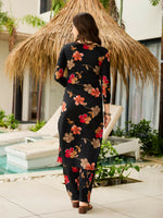 Thumbnail for The52 Black Women's Gorgeous Printed Silk Blend Fabric Straight Kurta, Pant and Dupatta Set - Distacart