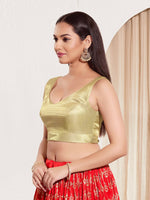 Thumbnail for Joban Fashion Rose Gold Mulberry Silk Padded Blouse With Sweetheart Neck Sleeveless