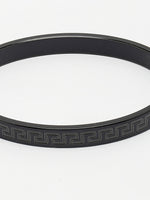 Thumbnail for NVR Men's Black Rhodium-Plated Stainless Steel Kada Bracelet - Distacart