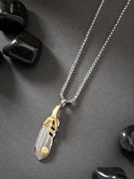 Thumbnail for NVR Men's Silver-Plated Stainless Steel Pendant with Chain - Distacart