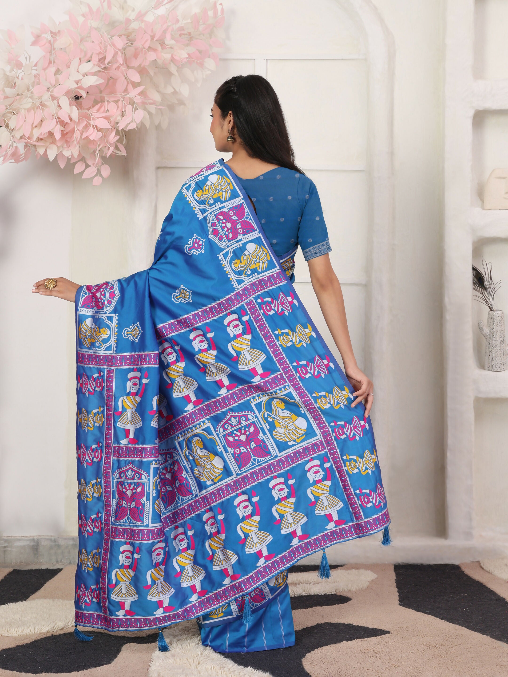 Astita Silk Blend Blue Saree