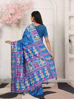 Thumbnail for Astita Silk Blend Blue Saree