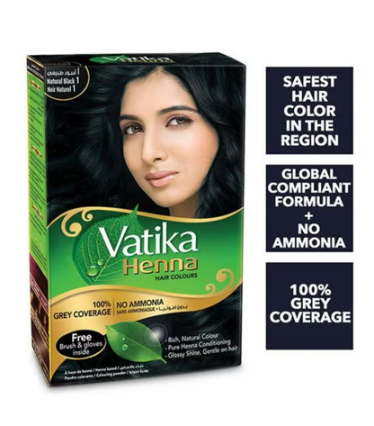 Vatika Dabur Vatika Henna Hair Colour -Jet Black - Distacart