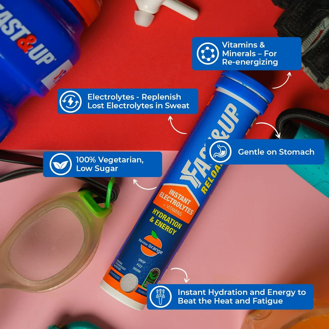 Fast&Up Vitalize - Immunity Essential Multivitamin & Reload Electrolyte Energy Tablets