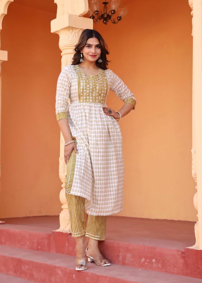 Alvano Printed 3Pcs Kurti Set for Women's and Girls Rayon - Distacart