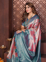 Thumbnail for Aastha Fashion Magenta Tissue Silk Weaving Saree - Distacart