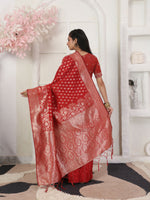 Thumbnail for Astita Lichi Silk Red Saree