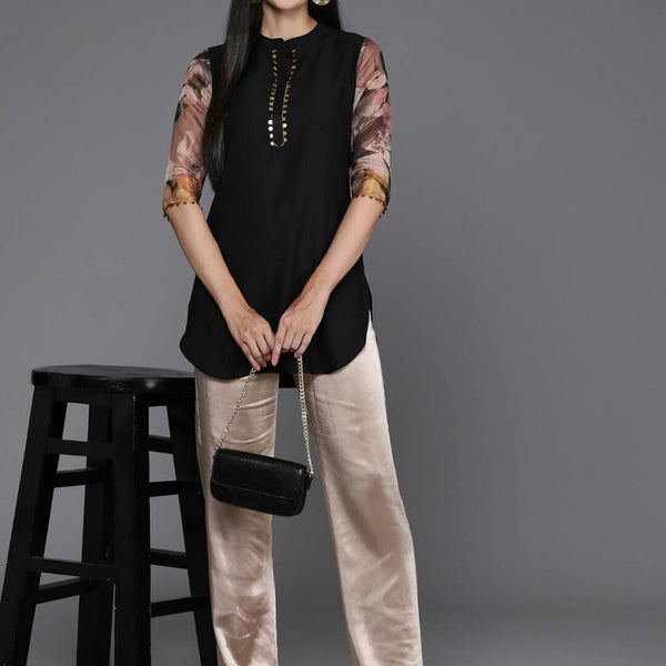 Ahalyaa Women's Traditional wear Tunic - Black - Distacart