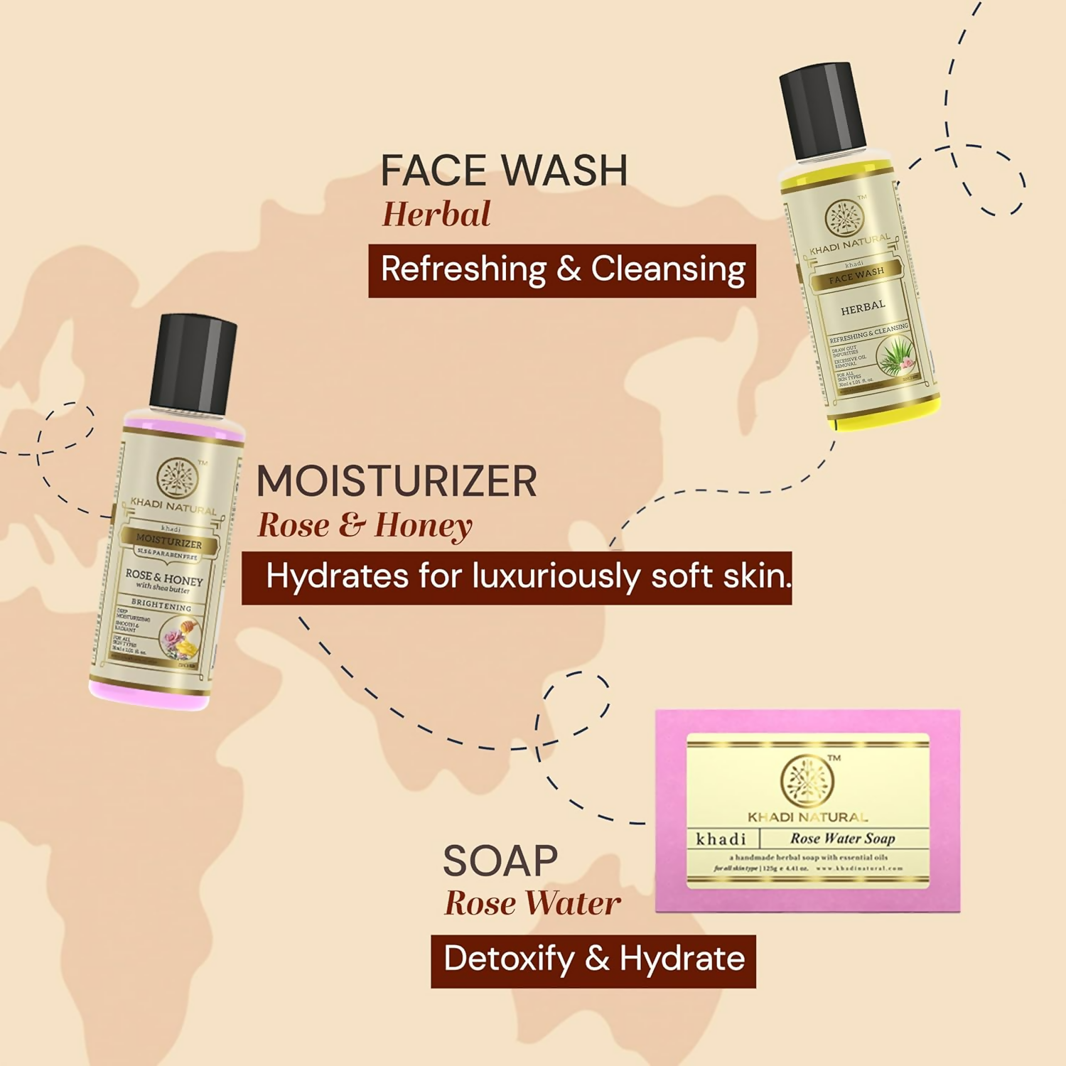 Khadi Natural Travel Kit Skincare & Haircare Essentials On-The-Go - Distacart