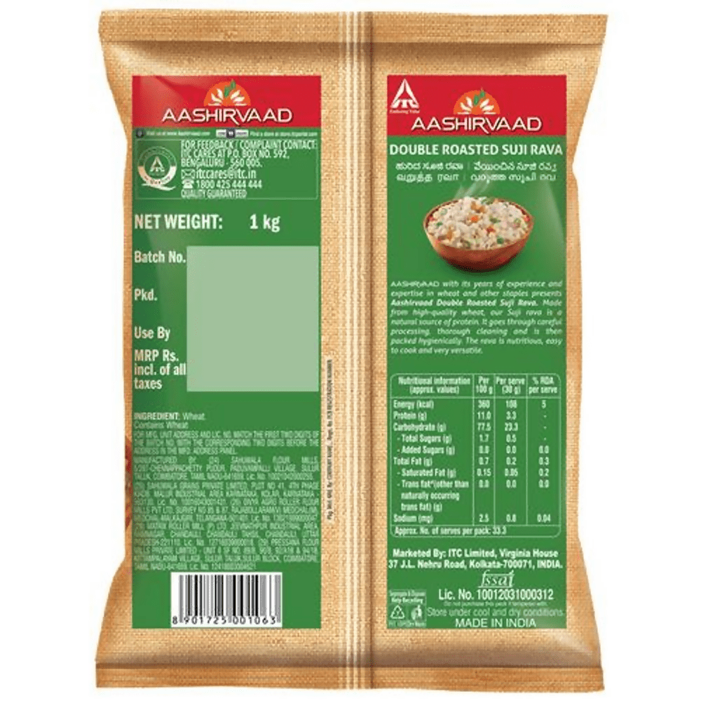 Aashirvaad Double Roasted Suji Rava - Distacart