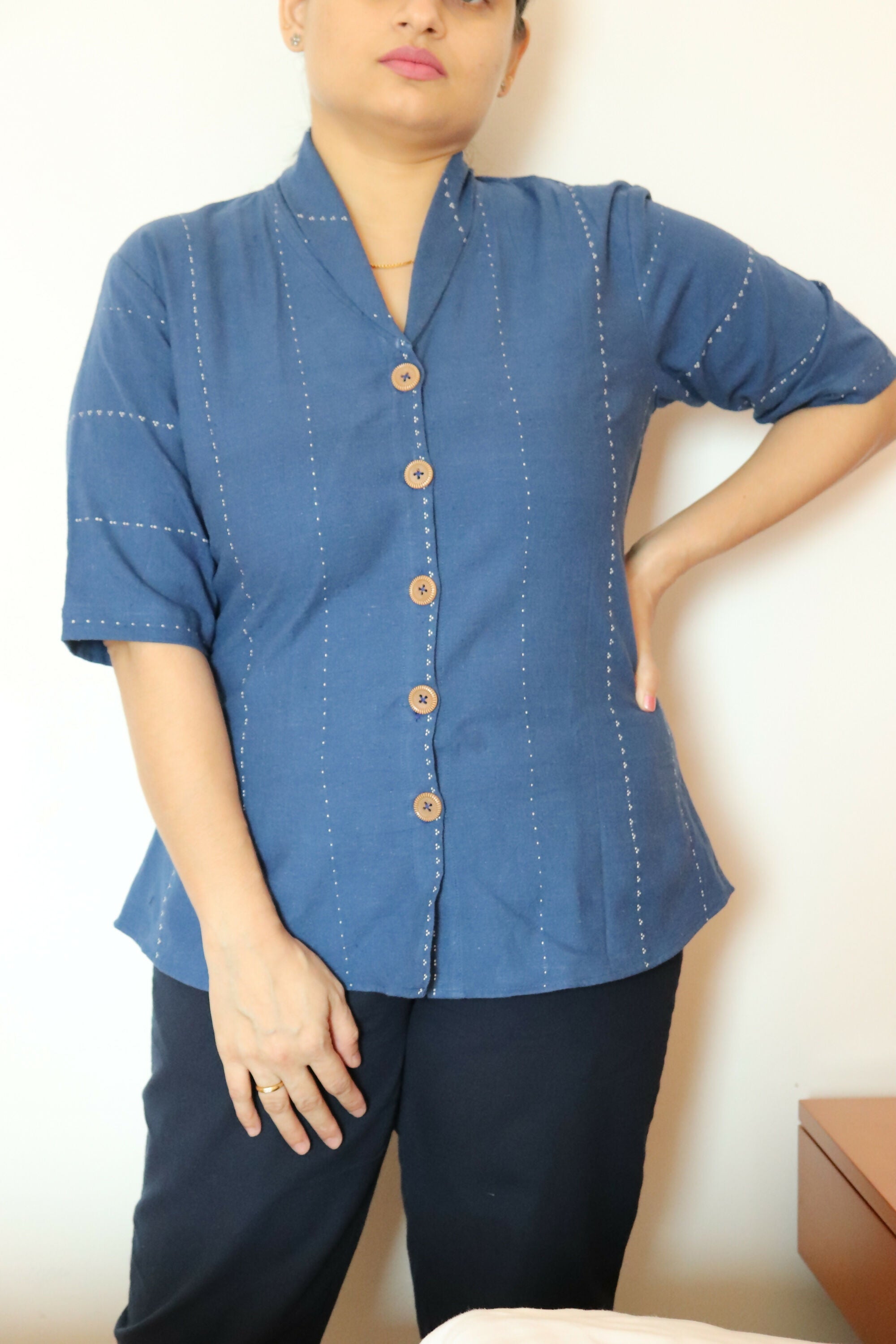 Varunakrita Blue Kala Cotton Top 2