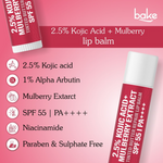 Thumbnail for Bake 2.5% Kojic Acid Mulberry Extract Tinted Butter Brightening Lip Balm SPF 55 PA++++