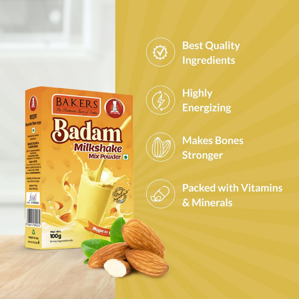 BAKERS Milk Shake Mix Powder - Badam Flavor - Dista