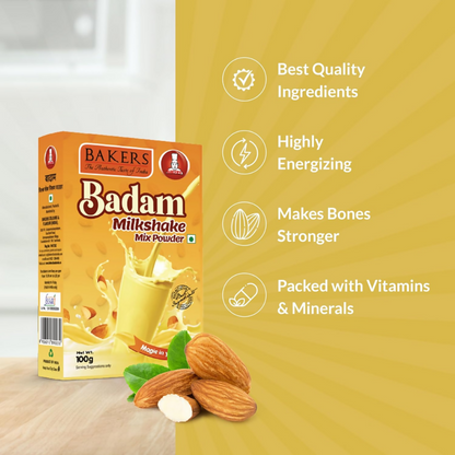 BAKERS Milk Shake Mix Powder - Badam Flavor - Dista