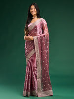 Thumbnail for kasee Floral Embroidered Silk Blend Saree - Distacart