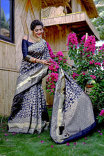Thumbnail for Partywear Designer Blue Banarasi Silk Fancy Saree - Starwalk - Distacart