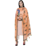 Thumbnail for A R Silk Silk Peacock Multi Fancy Dupatta Color PEACH Dupatta or Chunni