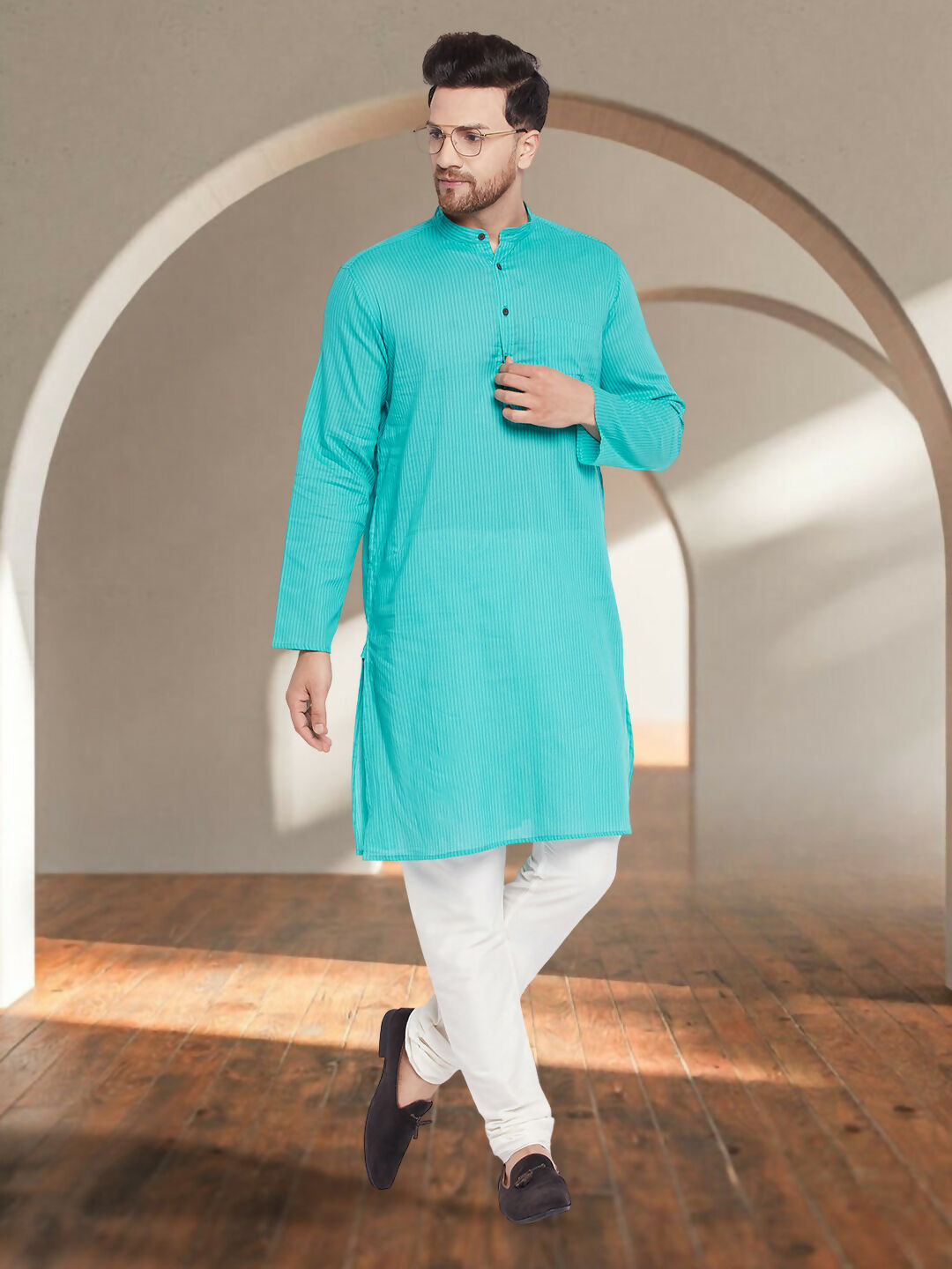 Even Apparels Men's Pure Cotton Green Kurta - Distacart
