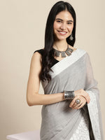 Thumbnail for Astita Linen Grey Saree