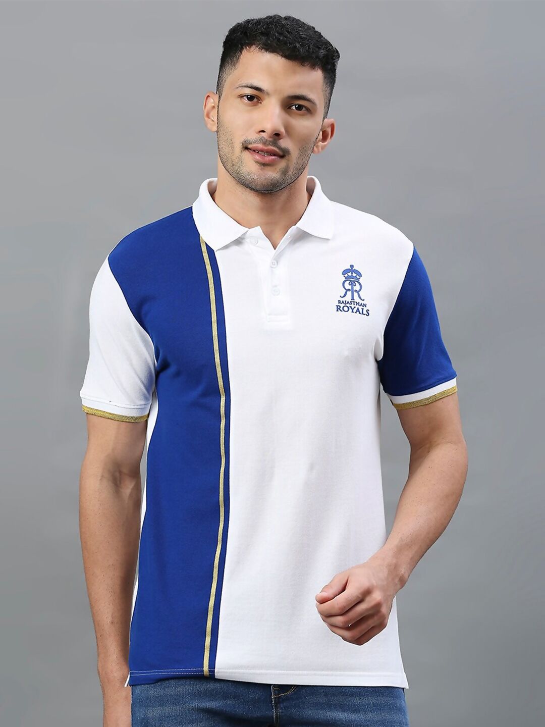 Fancode Rajasthan Royals Polo Collar Cotton IPL T-shirt - Distacart
