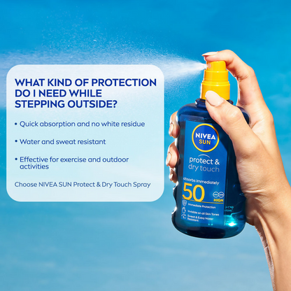 Nivea Sun Dry Touch SPF 50, Transparent Sunscreen Spray - Distacart
