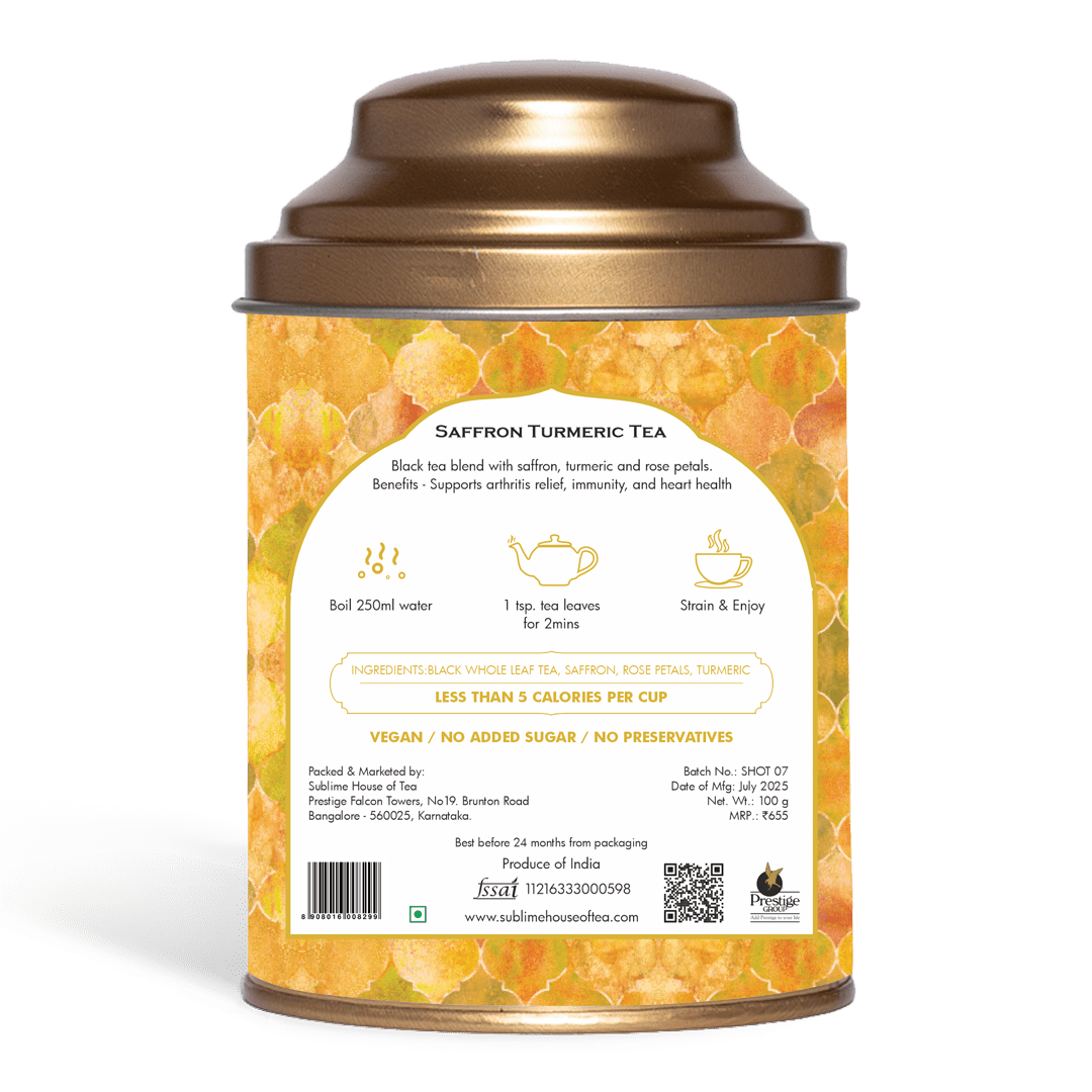 Sublime Inspiring Awe Saffron Turmeric Tea - Distacart