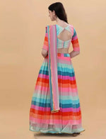 Thumbnail for Jyoti Fashion Multicolor Printed Georgette Designer Lehenga Choli with Dupatta - Distacart