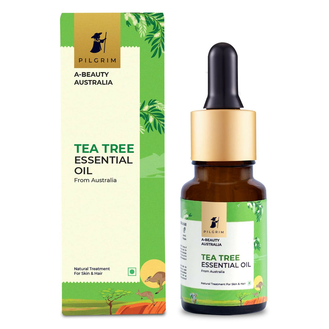 Pilgrim Australian Tea Tree Essential Oil For Hair, Skin Care, Acne & Pimples - Distacart